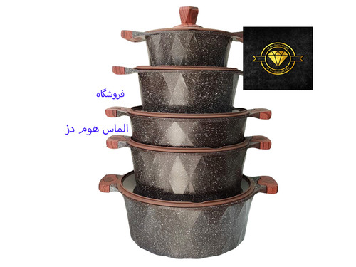 سرویس قابلمه زیو مدل دیاموند ۱۰ تیکه گرانیت سنگی zio z-7110 ا Cockware Set Diamond Casserole Set zio z-7110